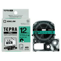 【ゆうパケット対応可】テプラPROテープカートリッジ マグネットテープ 緑に黒文字 12mm幅 SJ12G【キングジム】