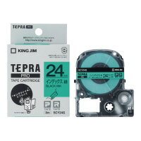 テプラPROテープカートリッジ インデックスラベル　緑ラベル黒文字 SCY24G【キングジム】