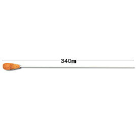 湿度に強く、軽くて持ちやすいグリップの形とシャフトの長さを兼ね備えた指揮棒。●重量／（1）5.8g（2）7.6g●材質／グラスファイバー、コルク157-518