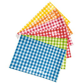 カラーポリ袋チェック（20枚）　あお SA-2813【アラコー】