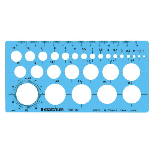 【ゆうパケット対応可】テンプレート　円　78×156×1mm 976-02【ステッドラー】