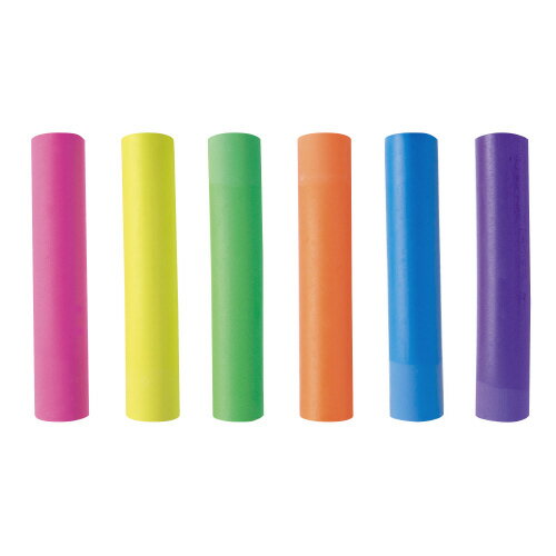 ダストレス学校用蛍光チョーク　72本　6色混合蛍光（赤・黄・青・緑・橙・紫） DCK-72-6C【日本理化学】