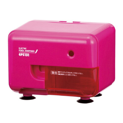 ●定格使用時間：7分間●切削可能鉛筆：外径8mmまでの木製鉛筆●ダストボックス容量/切削回数：約182ml/50回●温度ヒューズ：76度●安全オートストッパー機構●オーバーヒート防止機構●ムダ削り防止機構●芯先調整機構●消費電力：40/33W　50/60Hz●待機電力：0W　50/60Hz●使用電源：AC100V　50/60Hz●材質：ABS●保証期間：1年間●付属品：取扱説明書（保証書つき）●本体寸法（W×D×H）：145×111×106mm●本体質量：約1.1kg●色：ピンクk6382-2755