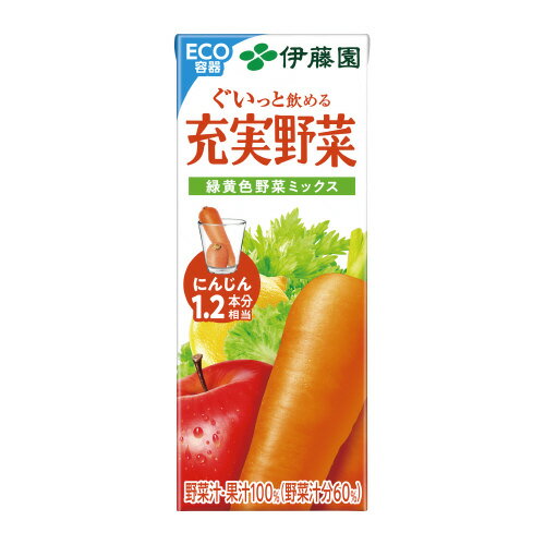 ●紙パック●200ml×24パック　●砂糖・食塩・香料 不使用●1本（200ml）に、にんじん1．2本分を使用した（※）、野菜果汁混合飲料。にんじんを主体とした20種類の野菜と、りんごを主体とした5種類の果汁を使用し、飲みやすい味に仕上げました。※にんじん1本あたり150gとして換算。※飲料・食品は、お客様のご都合による返品はお受けできません。※パッケージ及び内容量などが予告なく変更される場合がございます。あらかじめご了承ください。k6544-6874