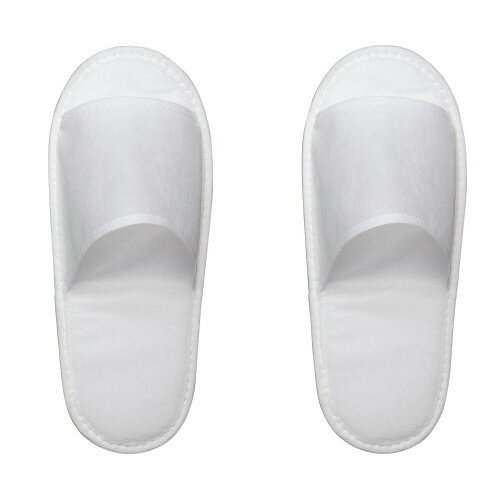 不織布スリッパ（前開きタイプ）　ホワイト　●外寸法：約27cm KAW-0003W【三和】