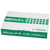 シュレッダーの切りくずをきちんとまとめてくれます。MSシュレッダー専用のゴミ袋です。●シュレッダー●シュレッダー用ゴミ袋●規格：L●容量：100L●入数：200枚●サイズ：1000×1000mm●厚さ：0．025mm●材質：ポリエチレン●色：透明