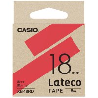 ラテコ専用テープXB-18RD赤に黒文字 【カシオ計算機】 ラテコ専用テープXB-18RD赤に黒文字 【カシオ計算機】