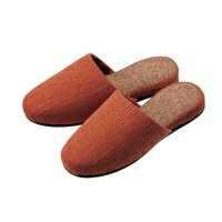 ステッチ柄ツートンスリッパダークオレンジ 【オーミケンシ】