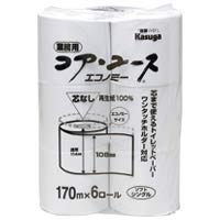 紙芯が無いのでごみが出ません。水に流れやすいので省エネ・節水型トレイにおすすめ。●トイレットペーパー●業務用パック●ロール幅：108mm●内芯径：38mm●仕様：シングル170m、ミシン目なし●材質：古紙パルプ配合率100％●1箱入数：48ロール（6ロール×8パック）●芯なし●材質：古紙パルプ配合率100％●仕様：シングル170m、ミシン目なし※2015年6月頃より順次、1パックのパッケージが透明パッケージに変更となります。J871416