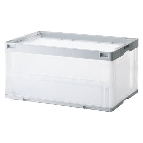 折りたたみコンテナ フタなし 75L グレー4107-6903【カウネット】