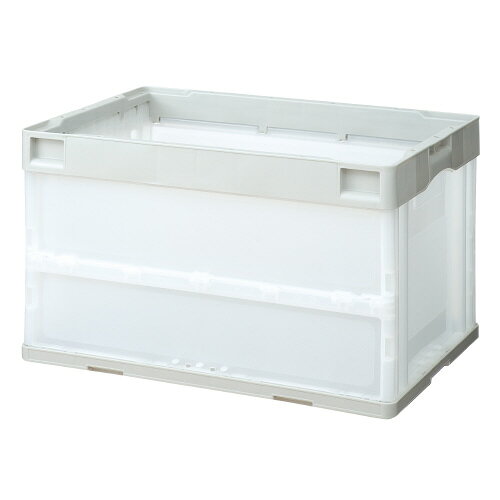 パ）折りたたみコンテナ　フタなし　50L　グレー　10個4175-7567【カウネット】
