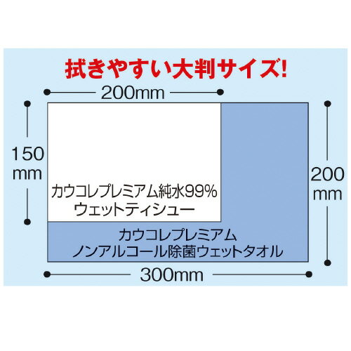 ノンアルコール除菌ウェットタオル　大判　30枚×2個4225-9640【カウネット】