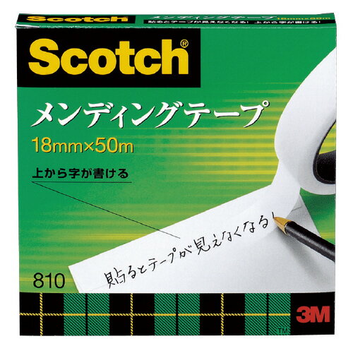 【ゆうパケット対応可】スコッチ　メンディングテープ　大巻　18mm×50m　紙箱入り810-3-18【スリーエム　ジャパン】