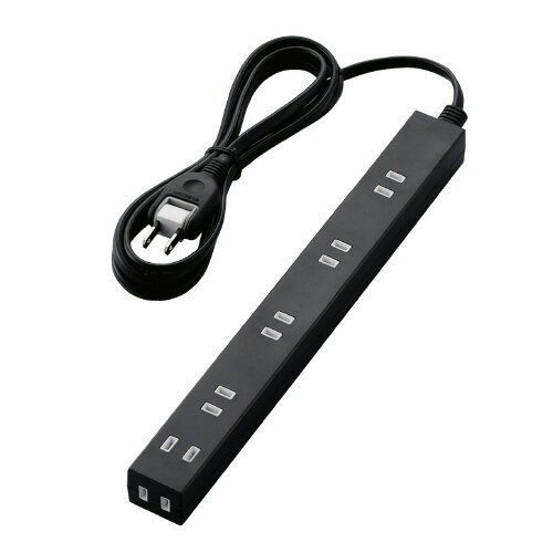 広々タップ　雷ガード　6個口　2m　ブラックT-NSLK-2620BK【エレコム】