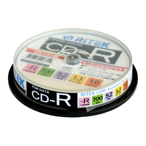 CD−Rデータ用 52倍速 IJ対応 10枚SPCDR700EXWP10RTC【アールアイジャパン】 CD−Rデータ用 52倍速 IJ対応 10枚SPCDR700EXWP10RTC【アールアイジャパン】