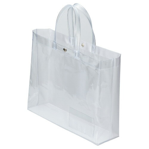 ●M　●色/透明・半透明　●サイズ/350×100×280mm　●材質/本体：PVC（厚さ0.2mm）、底板：PP　●持ち手の長さ/360mm　●半透明底板付き（取り外し可能）　●耐荷重/10kg　●くるっと回して透明と半透明を使い分け。社内では見せて、社外では隠せる！k6661-0595