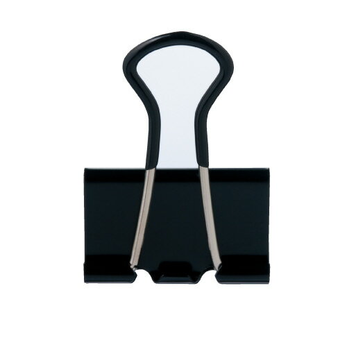手が痛くなりにくいダブルクリップ　黒　中　1箱（10個入）4353-5095【カウネット】