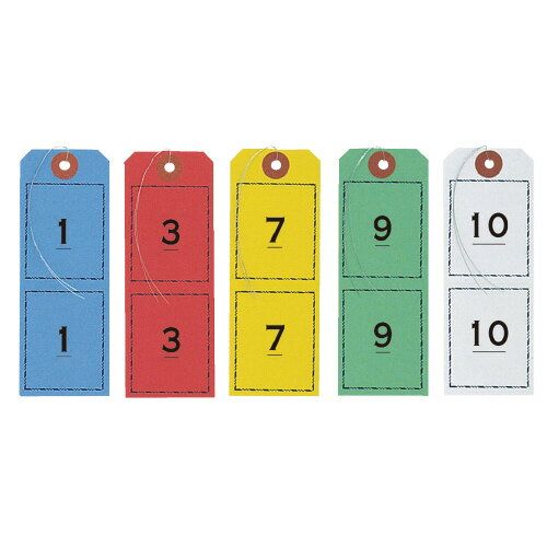 連番荷札　紙製　1〜100×5色BF-105【オープン工業】