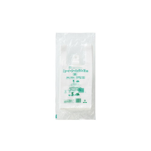 ●植物性プラスチックを25%以上使用したレジ袋　●材質/高密度PE　●タイプ/SS　●サイズ/仕上幅160×マチ90×高さ340mm　●シート厚み/0.012mm　●色/乳白色（シャカシャカタイプ）k6661-3244