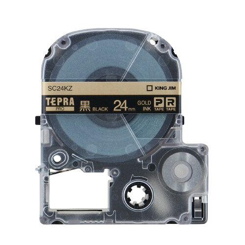 テプラPROテープカートリッジ　（パステル）　黒に金文字24mm幅×8mSC24KZ【キングジム】
