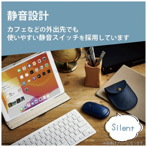 Bluetoothマウス　無線4ボタン　薄型　ポーチ付　グレーM-TM10BBGY【エレコム】