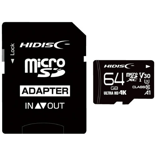 【ゆうパケット対応可】 microSDXCカード 64GB HDMCSDX64GCL10V30 【HIDISC】 【ゆうパケット対応可】 microSDXCカード 64GB HDMCSDX64GCL10V30 【HIDISC】