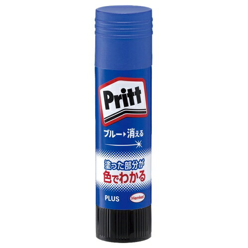 Pritt（プリット）スティックのり。塗った部分が見えて便利なカラータイプ。塗り残しやはみ出しを防止！テキパキ確実に作業したい人におすすめ。しばらくすると色は消えます。●スティックのり●種別：ミディアム●入数：単品1本●内容量：約22g●のり径：約21mm●用途：紙、写真、布J29724