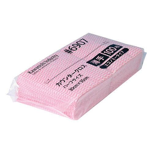 カウンタークロスE薄手ハーフ100枚 ピンク 【川西工業】