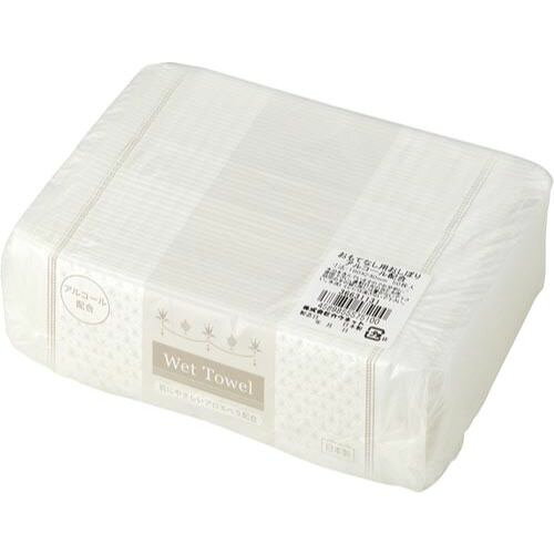 おもてなし用おしぼり　アルコール配合　平型　50枚入3663-1131【カウネット】