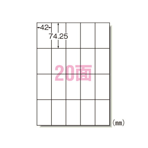 【ゆうパケット対応可】LPラベルシールA4　20面20シート入65220【エーワン】