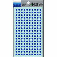 【ゆうパケット対応可】カラーラベル　5mm丸　青07062【エーワン】