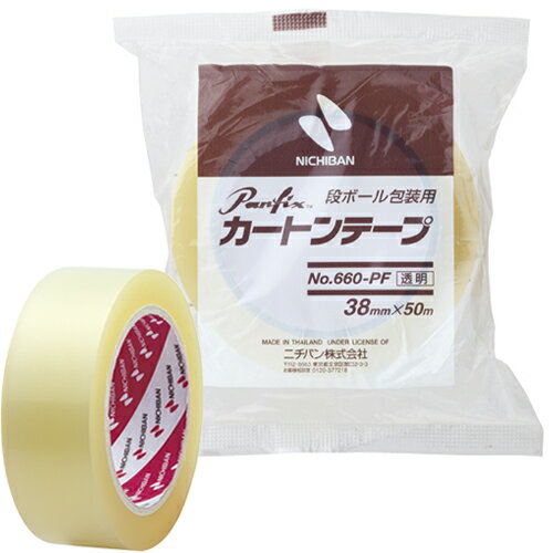 Packing Tapes - カートンテープ660PF　透明38×50660PF-38【ニチバン】