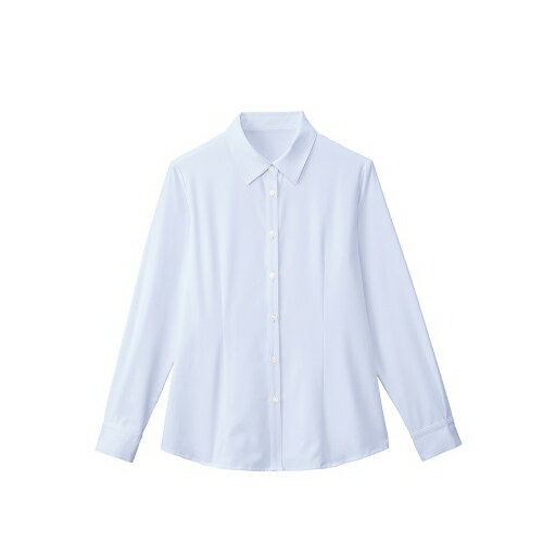 長袖ブラウス　サックス　13号FB75577-2 13【カンセン】