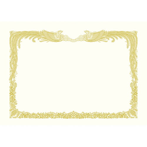 【ゆうパケット対応可】金箔賞状用紙　A4判　縦書用　白　5P10-3060【ササガワ】