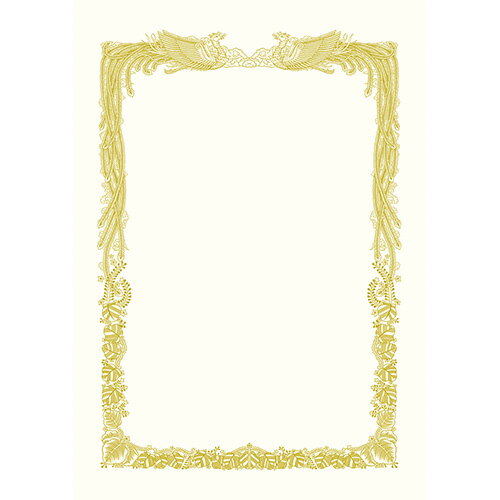 【ゆうパケット対応可】金箔賞状用紙　A4判　横書用　白　5P10-3061【ササガワ】