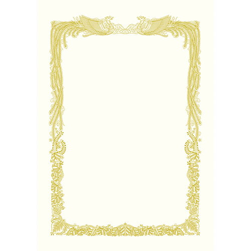 金箔賞状用紙　B4判　横書用　白100P10-3171【ササガワ】