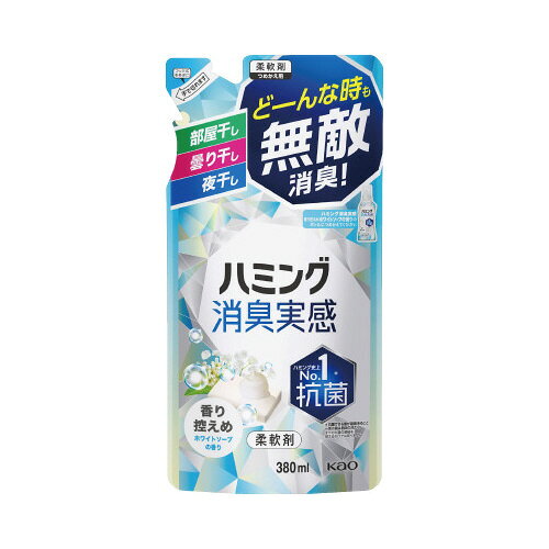 ●容量／380ml●成分／界面活性剤（エステル型ジアルキルアンモニウム塩、ポリオキシエチレンアルキルエーテル）風合い向上剤、安定化剤、繊維潤滑剤●種別／詰替用●使用量の目安／水30Lに対し10ml●香り／ホワイトソープk2026-3799
