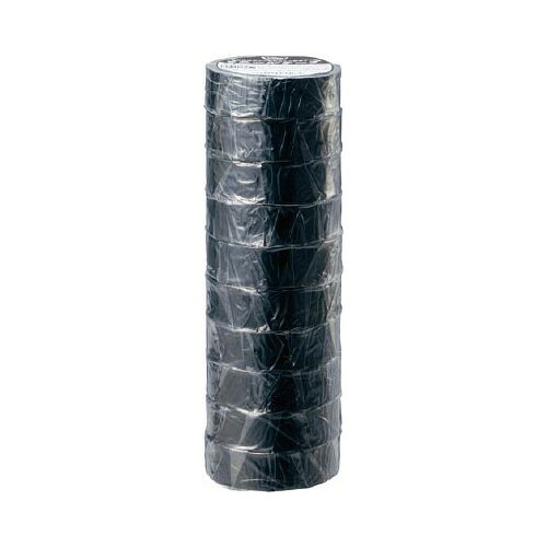 パ）ビニールテープ　黒　19mm×10m　30巻7372-6715【カウネット】