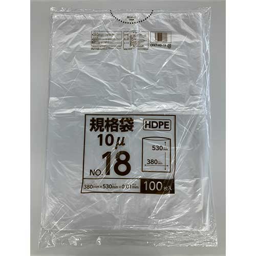 ポリ袋規格タイプ 18号 HDPE CFKT-HD-18CFKT-HD-18【クラフトマン】