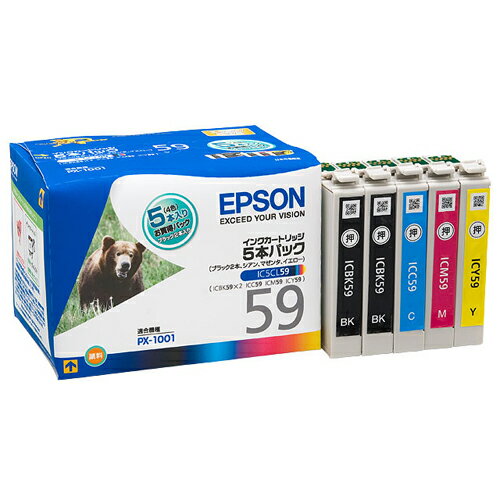 Refill Ink - インクカートリッジカラー5本パック黒2個IC5CL59【エプソン】