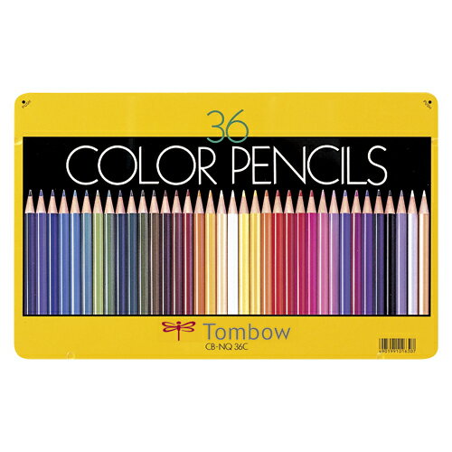 25 - 36 Colors - 【ゆうパケット対応可】 色鉛筆　缶入　36色NQCB-NQ36C【トンボ鉛筆】