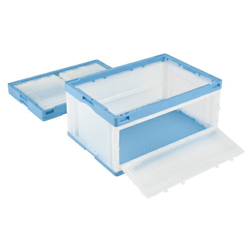 片扉コンテナー　CB76NR　カタトビラL　ブルー透明CB76NR カタトビラL Bトウメイ【岐阜プラスチック工..