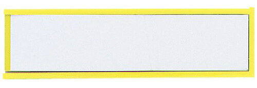 名前や収納物などの表示に便利なカラー枠付のマグネットプレート。中紙を差しかえられるので、表示内容の差替もカンタン。スチールキャビネットや書庫などのタイトル見出しにぴったりです。タテヨコどちらでも使えます。 90×25×3mm 本体×1 8g マグネット/塩ビ 包装なし 90×25×3mm