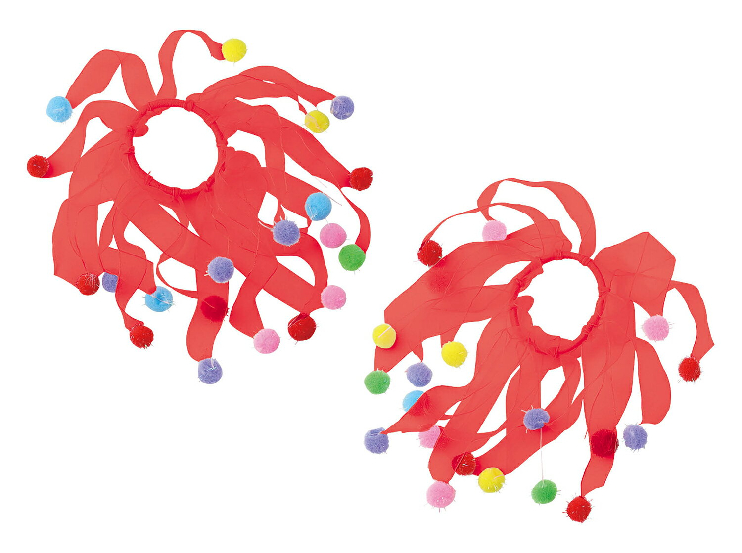 【ゆうパケット対応可】 レースリストバンド カラフルボール 赤【アーテック】