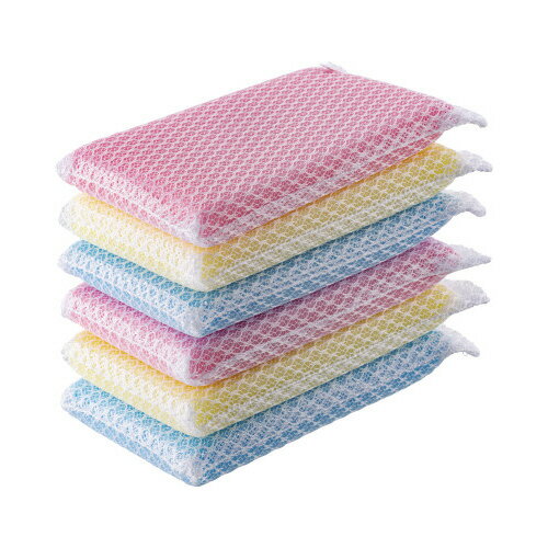 圧縮メッシュスポンジ　6個入7091-2562【カウネット】