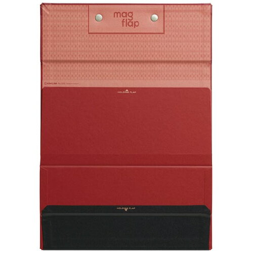 クリップボード　マグフラップ　赤　A4タテ型　短辺とじ5085-R【キングジム】
