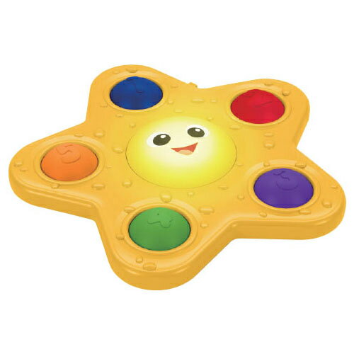 テーブルなどに吸盤で固定できるプッシュポップ。光る顔部分も押して遊べます。●サイズ／本体：W15×D15×H3cm●重量／130g●材質／PP、ABS、TPR、PVC●電源／単4電池2本使用（テスト用電池付）赤ちゃん おもちゃ かみかみ お...