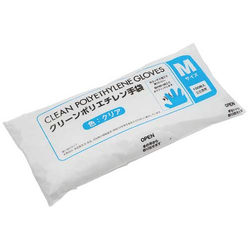 ポリエチレン手袋 M 100枚 クリアCPC-103【MISM】