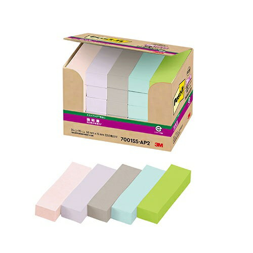 ●サイズ：縦50×横15mm●1個枚数：90枚●材質：古紙パルプ配合率100％の再生紙使用本体色(軸色)：混色5色（ピンク，オーキッドフロスト，ペブルグレー，グリーン，ライトグリーン）o12306