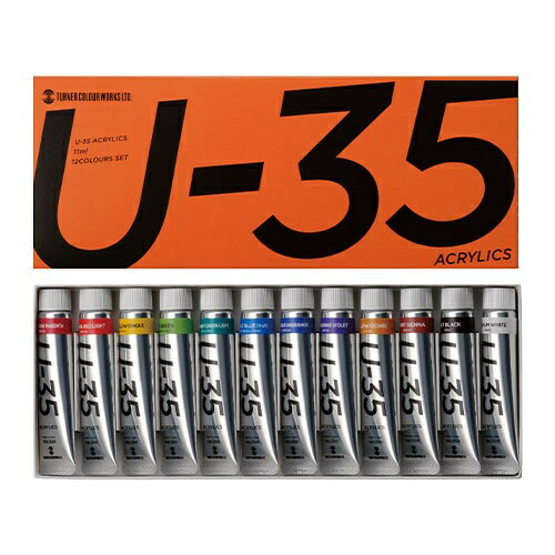 Paints - 【ゆうパケット対応可】 アクリル絵具　U−35アクリリックス11ml　12色セットUA12C【ターナー】